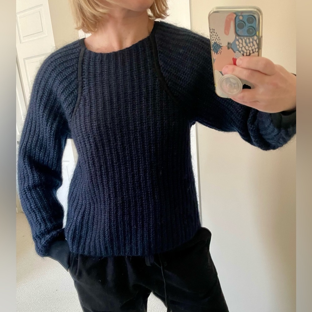 Reiss Navy Mohair Sweater, Size S